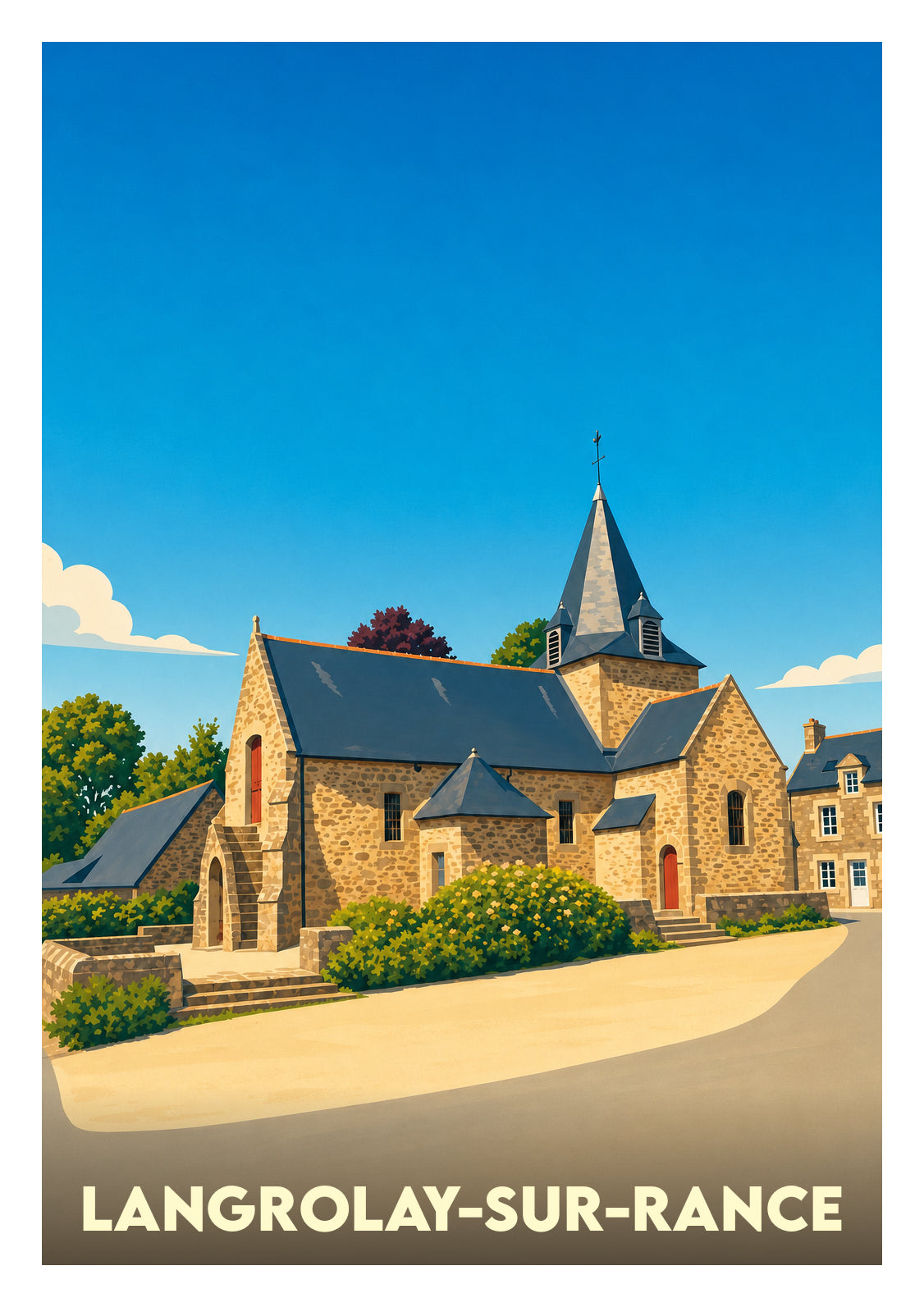 Affiche souvenir de Langrolay-sur-Rance – image brute sans cadre