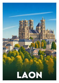 Affiche souvenir de Laon – image brute sans cadre