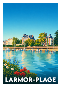 Affiche souvenir de Larmor-Plage – image brute sans cadre