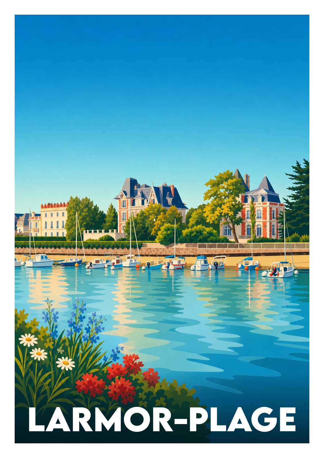 Affiche souvenir de Larmor-Plage – image brute sans cadre