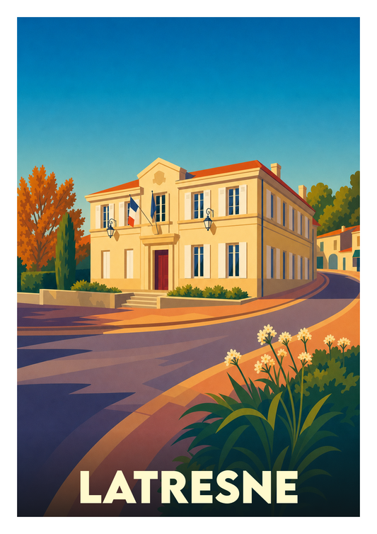 Affiche souvenir de Latresne – image brute sans cadre