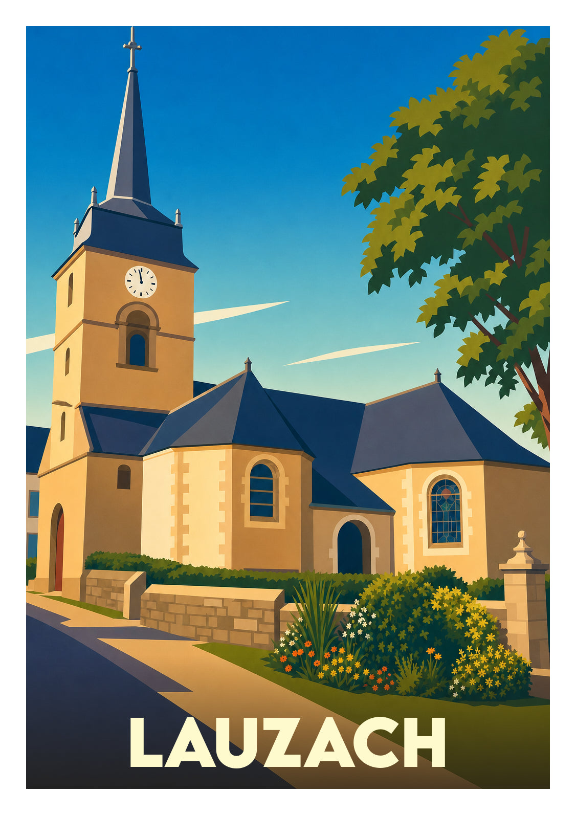 Affiche souvenir de Lauzach – image brute sans cadre