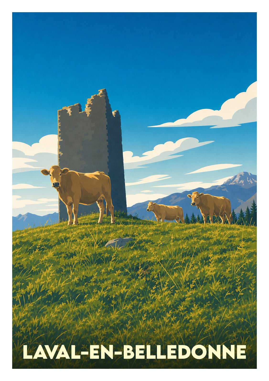 Affiche souvenir de Laval-en-Belledonne – image brute sans cadre