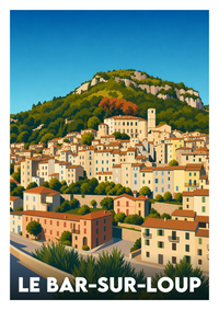 Affiche souvenir de Le Bar-sur-Loup – image brute sans cadre