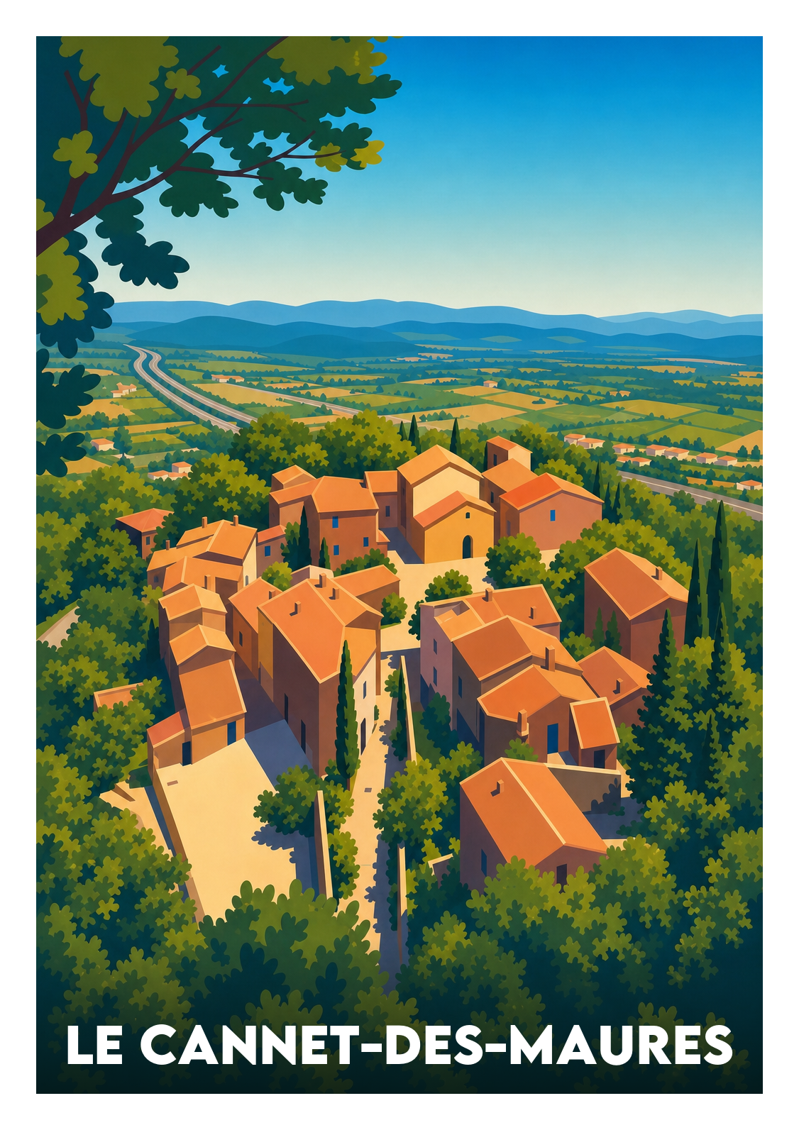 Affiche souvenir de Le Cannet-des-Maures – image brute sans cadre