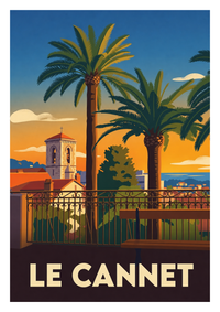Affiche souvenir de Le Cannet – image brute sans cadre