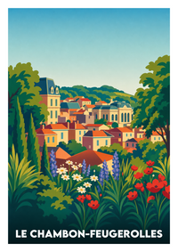 Affiche souvenir de Le Chambon-Feugerolles – image brute sans cadre