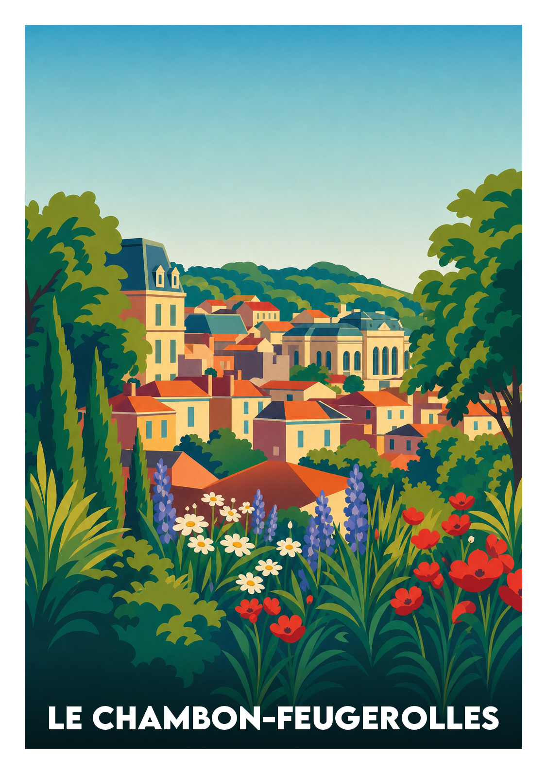 Affiche souvenir de Le Chambon-Feugerolles – image brute sans cadre
