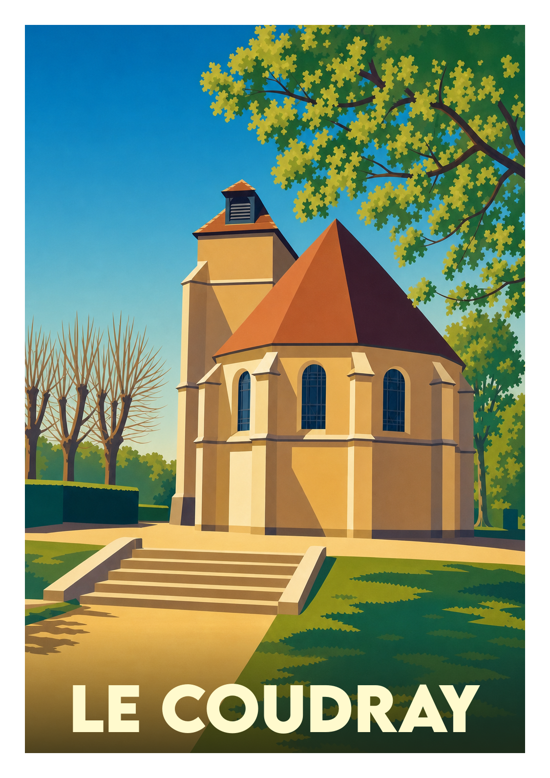 Affiche souvenir de Le Coudray – image brute sans cadre