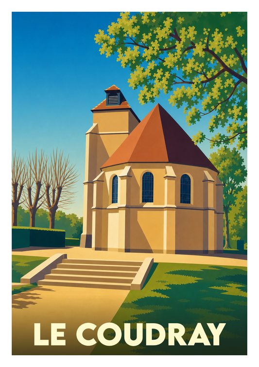 Affiche souvenir de Le Coudray – image brute sans cadre