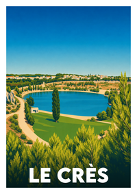 Affiche souvenir de Le Crès – image brute sans cadre