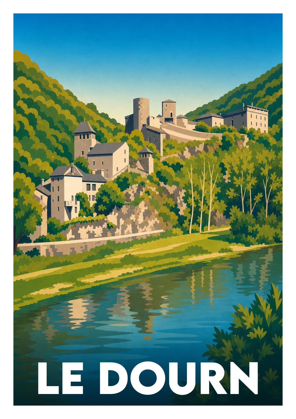 Affiche souvenir de Le Dourn – image brute sans cadre