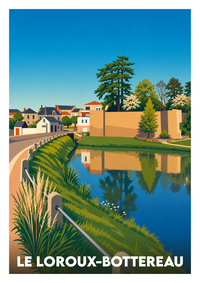 Affiche souvenir de Le Loroux-Bottereau – image brute sans cadre