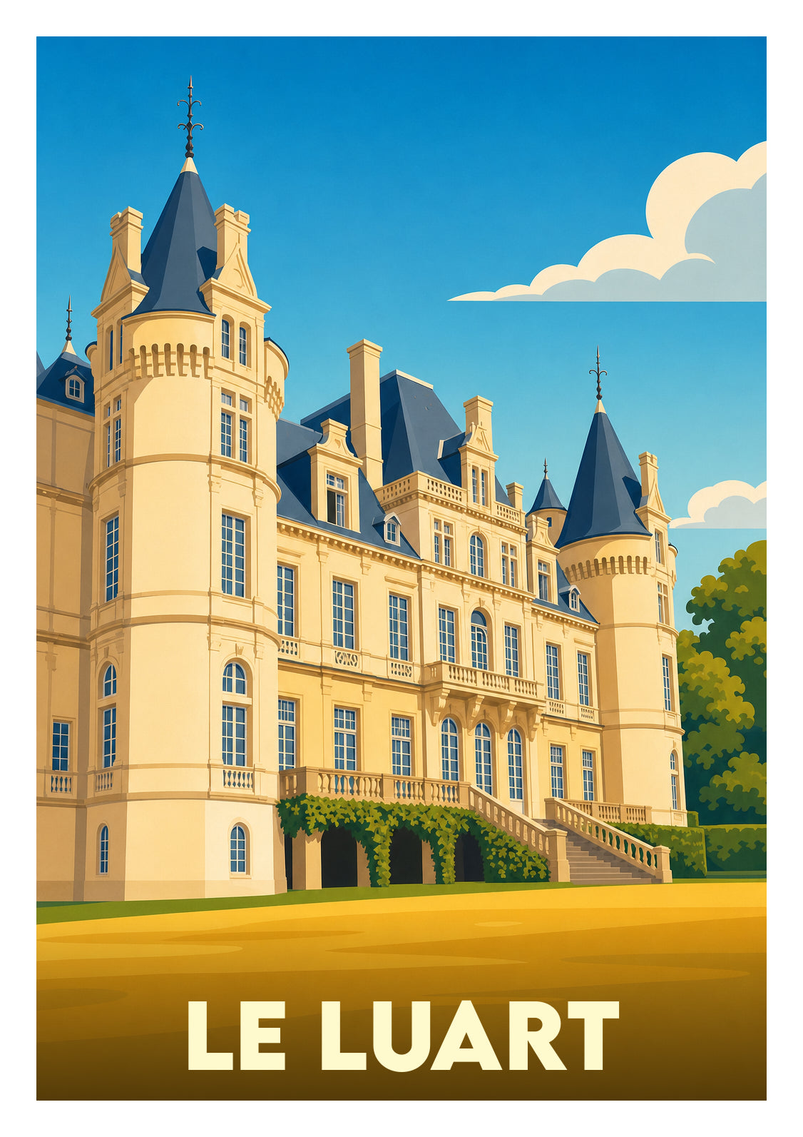 Affiche souvenir de Le Luart – image brute sans cadre
