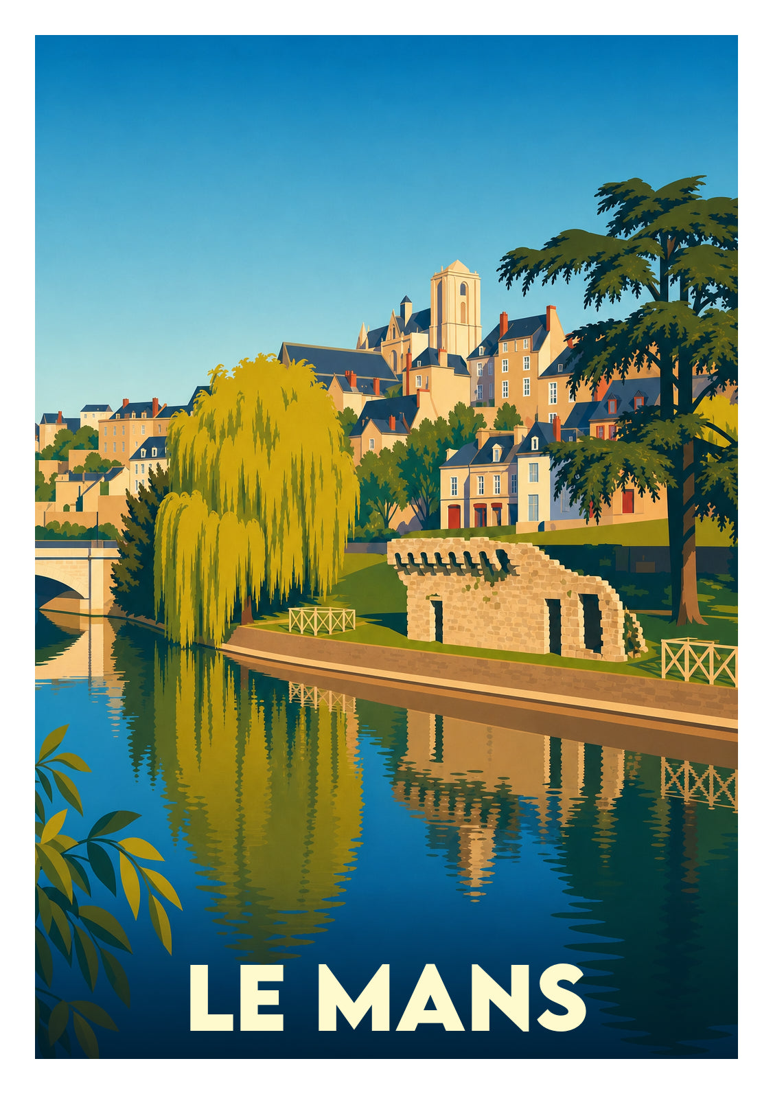Affiche souvenir de Le Mans – image brute sans cadre