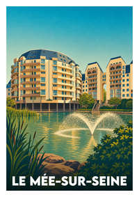 Affiche souvenir de Le Mée-sur-Seine – image brute sans cadre
