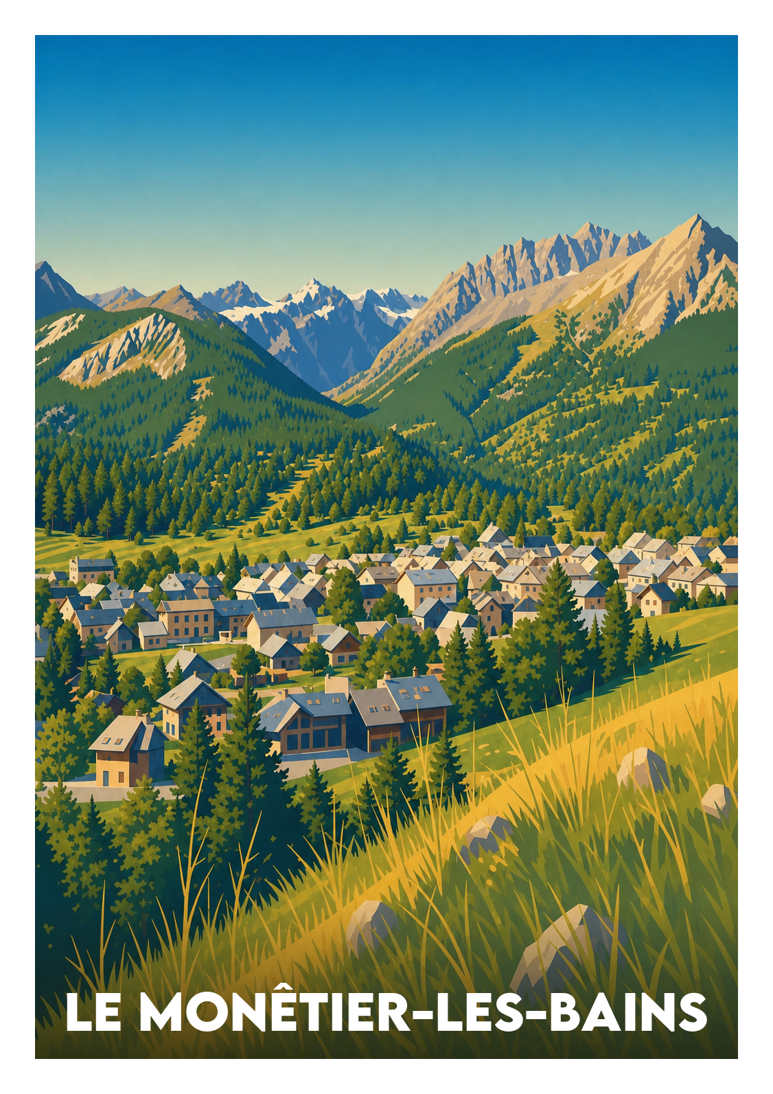 Affiche souvenir de Le Monêtier-les-Bains – image brute sans cadre