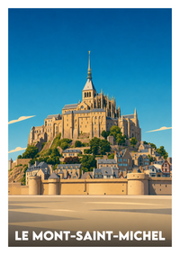 Affiche souvenir de Le Mont-Saint-Michel – image brute sans cadre