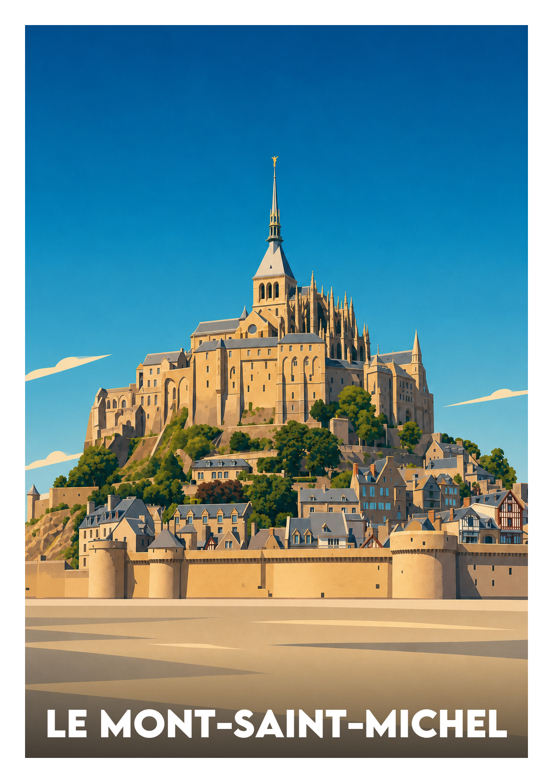 Affiche souvenir de Le Mont-Saint-Michel – image brute sans cadre