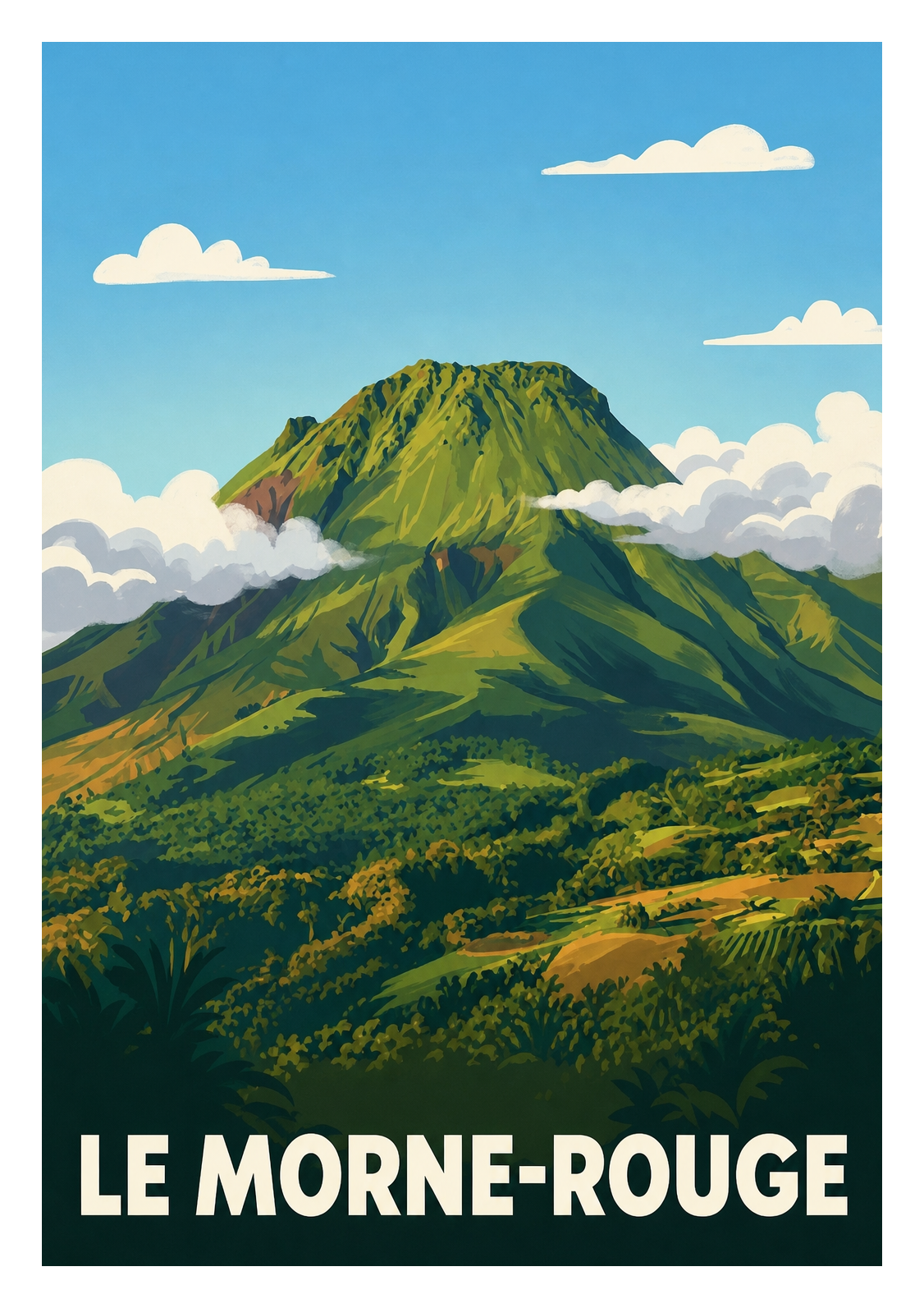 Affiche souvenir de Le Morne-Rouge – image brute sans cadre