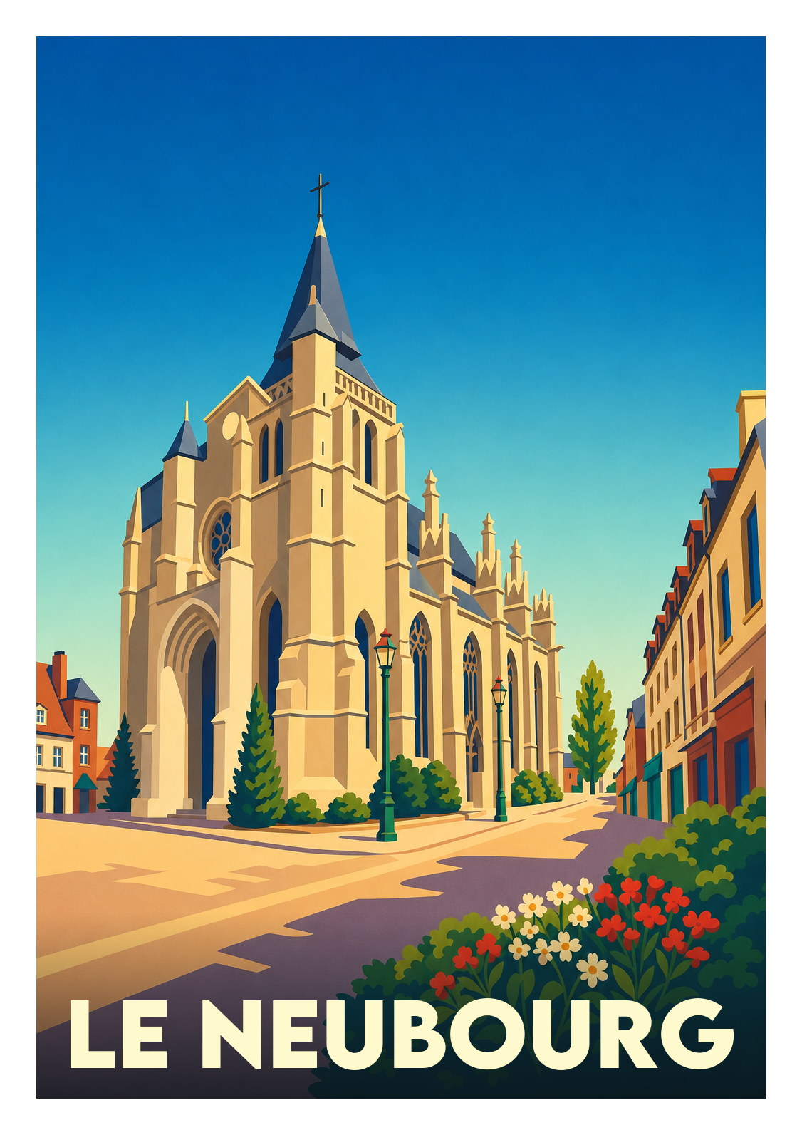 Affiche souvenir de Le Neubourg – image brute sans cadre