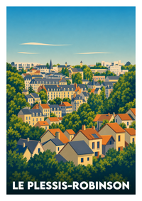 Affiche souvenir de Le Plessis-Robinson – image brute sans cadre