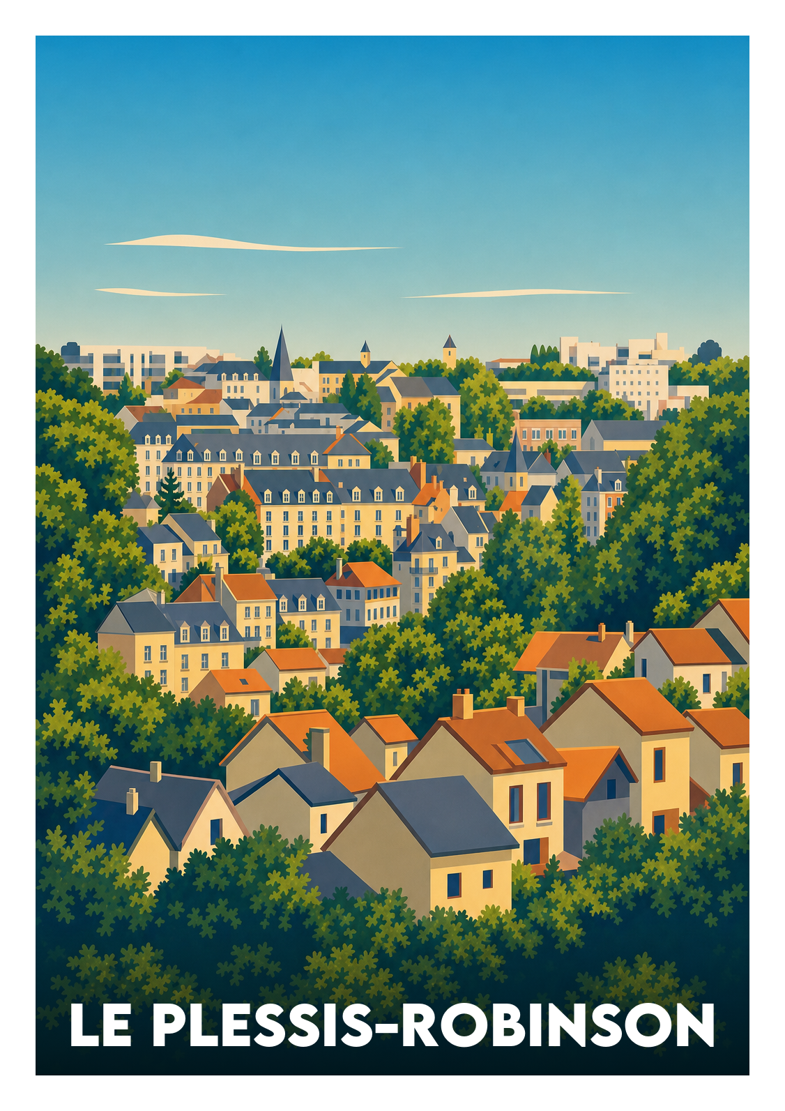 Affiche souvenir de Le Plessis-Robinson – image brute sans cadre