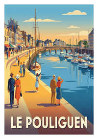 Affiche souvenir de Le Pouliguen – image brute sans cadre