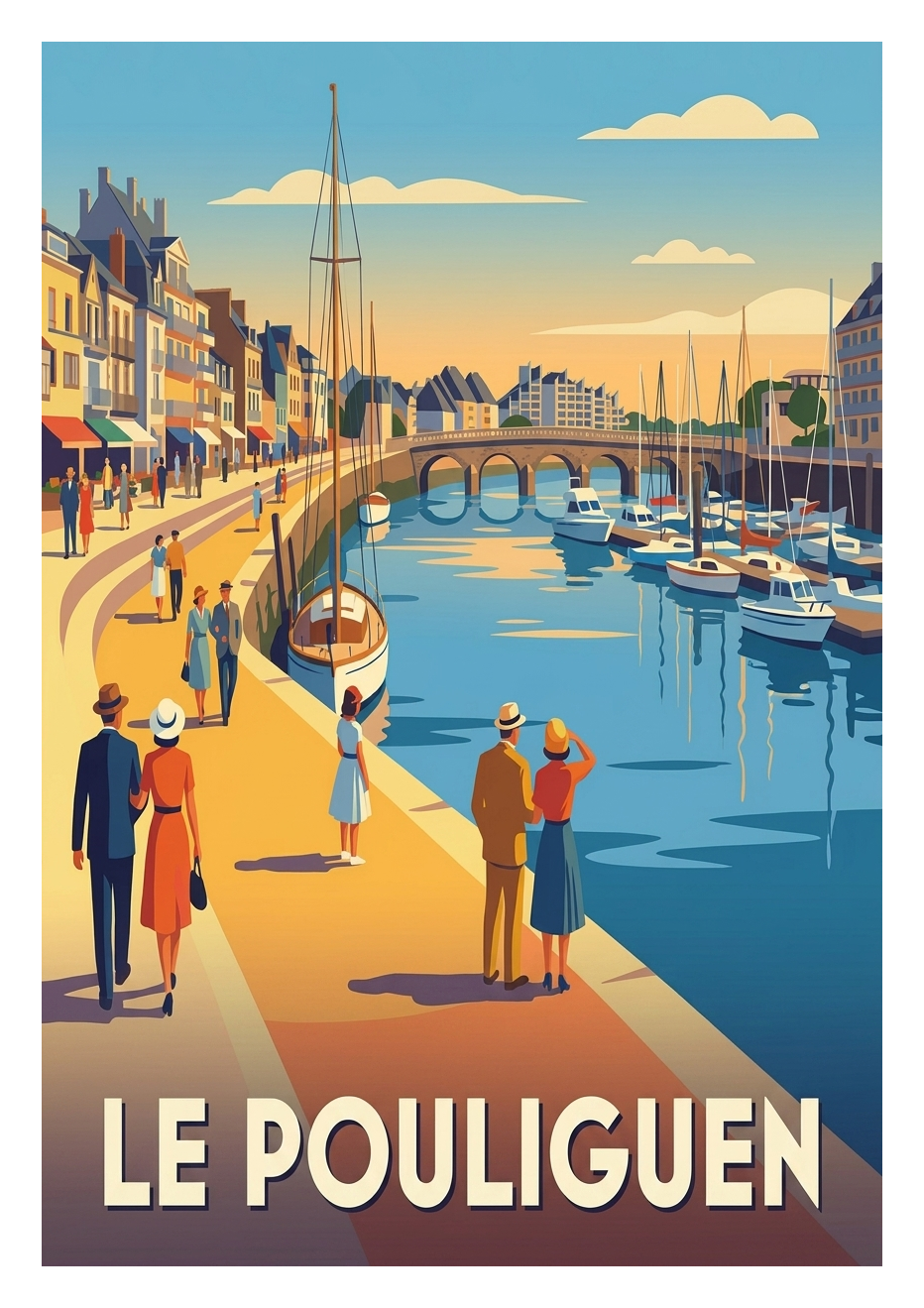 Affiche souvenir de Le Pouliguen – image brute sans cadre