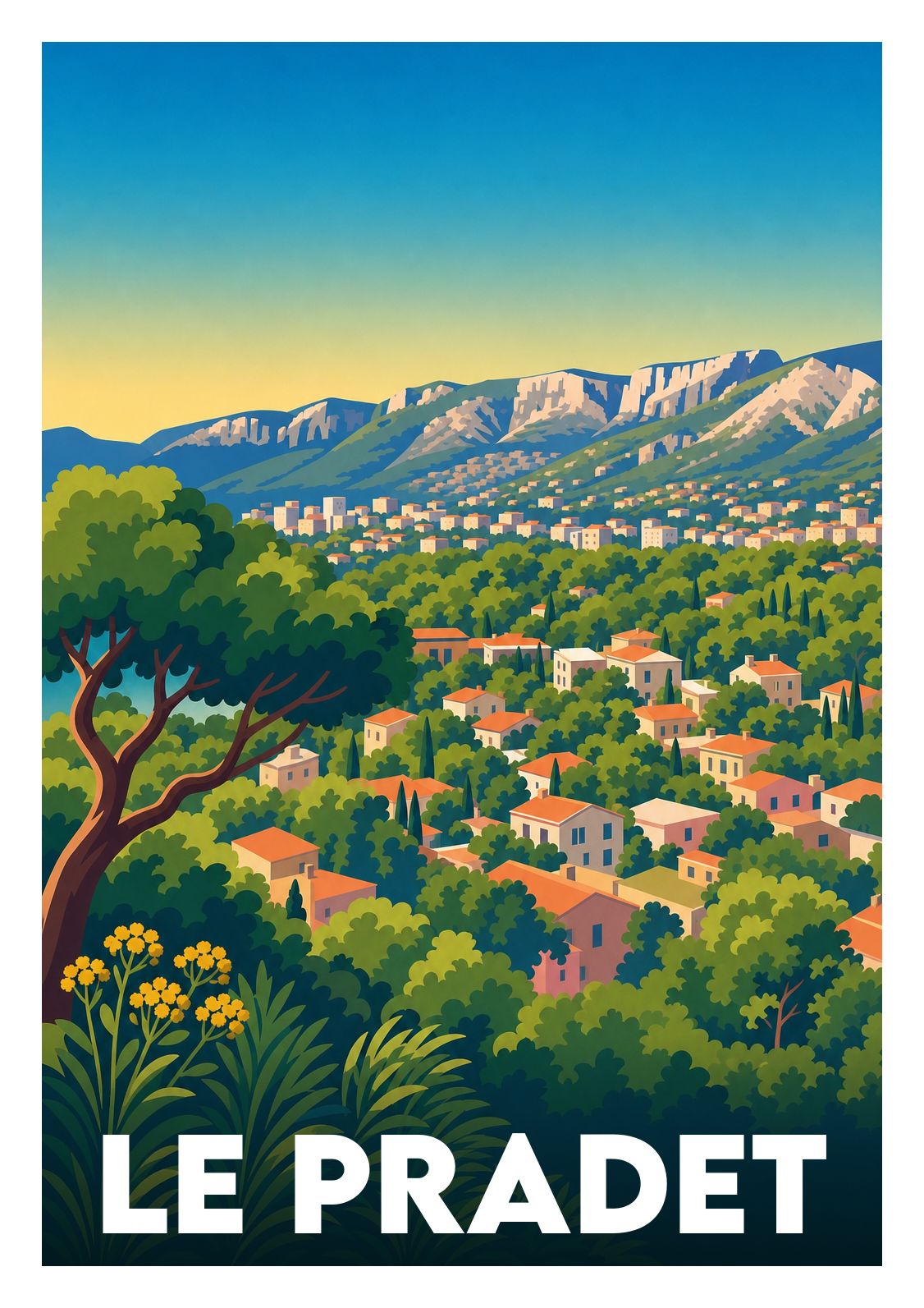 Affiche souvenir de Le Pradet – image brute sans cadre