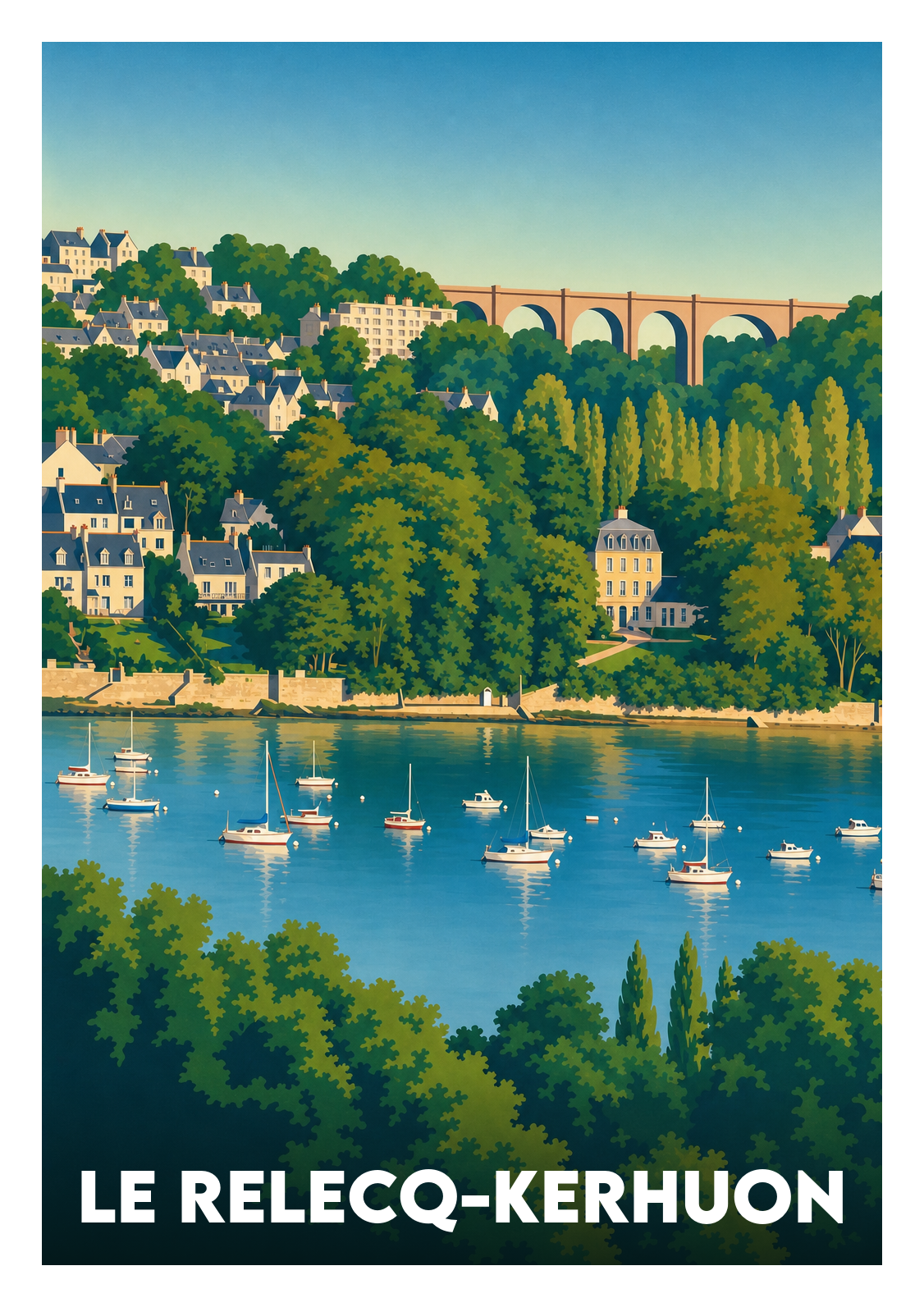Affiche souvenir de Le Relecq-Kerhuon – image brute sans cadre