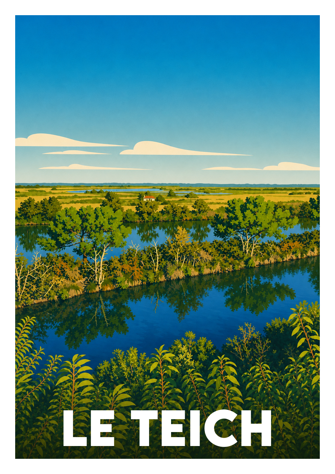 Affiche souvenir de Le Teich – image brute sans cadre
