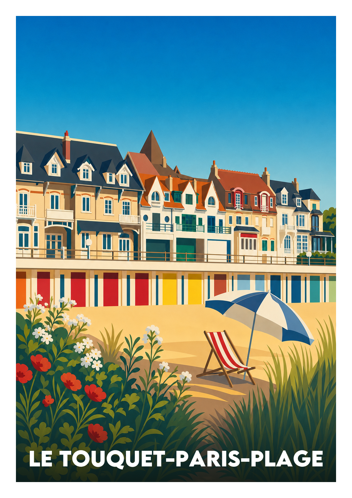 Affiche souvenir de Le Touquet-Paris-Plage – image brute sans cadre