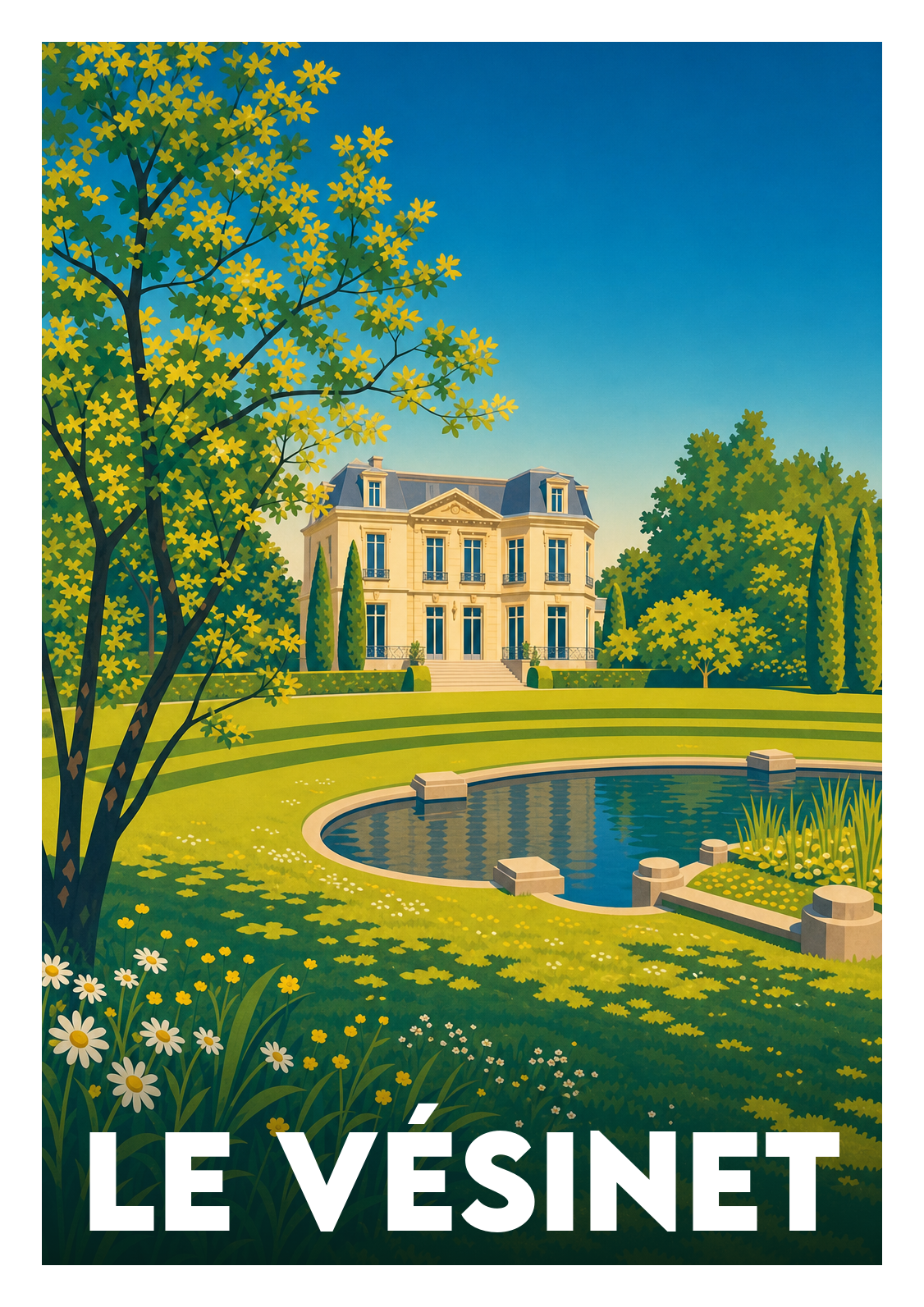 Affiche souvenir de Le Vésinet – image brute sans cadre