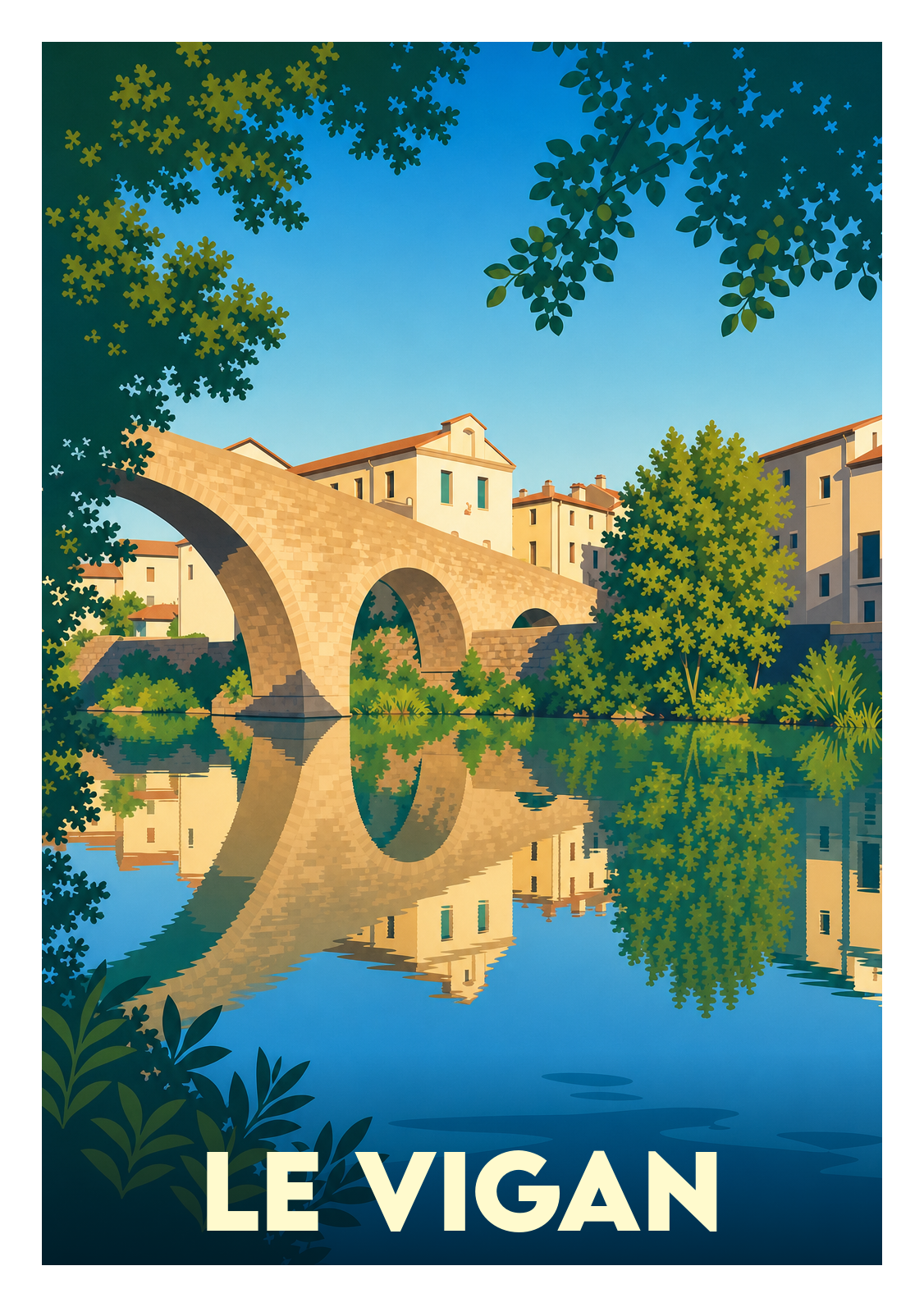 Affiche souvenir de Le Vigan – image brute sans cadre