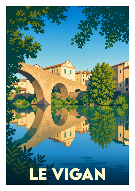 Affiche souvenir de Le Vigan – image brute sans cadre