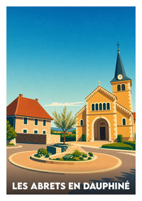 Affiche souvenir de Les Abrets en Dauphiné – image brute sans cadre