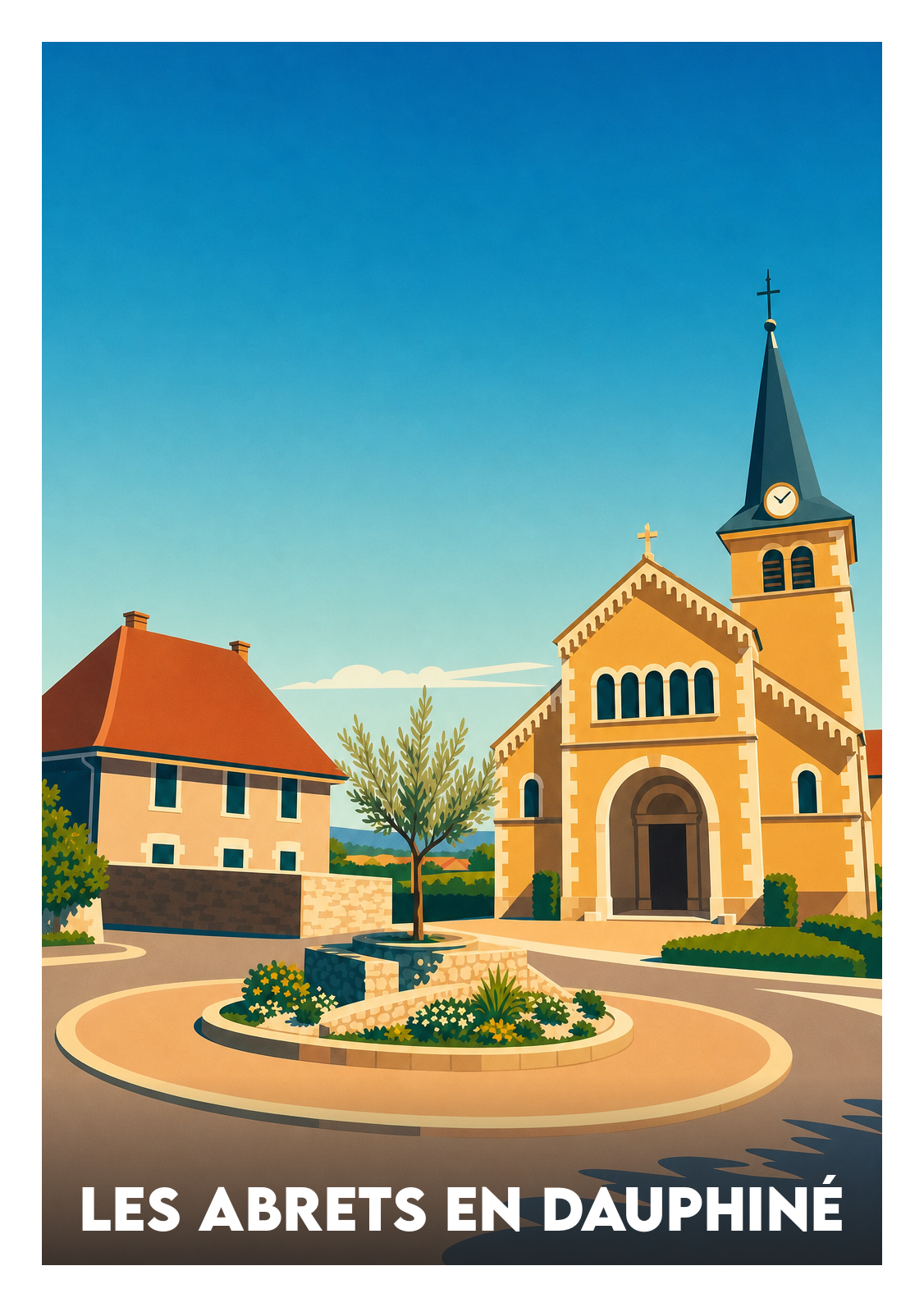 Affiche souvenir de Les Abrets en Dauphiné – image brute sans cadre
