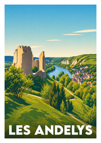 Affiche souvenir de Les Andelys – image brute sans cadre
