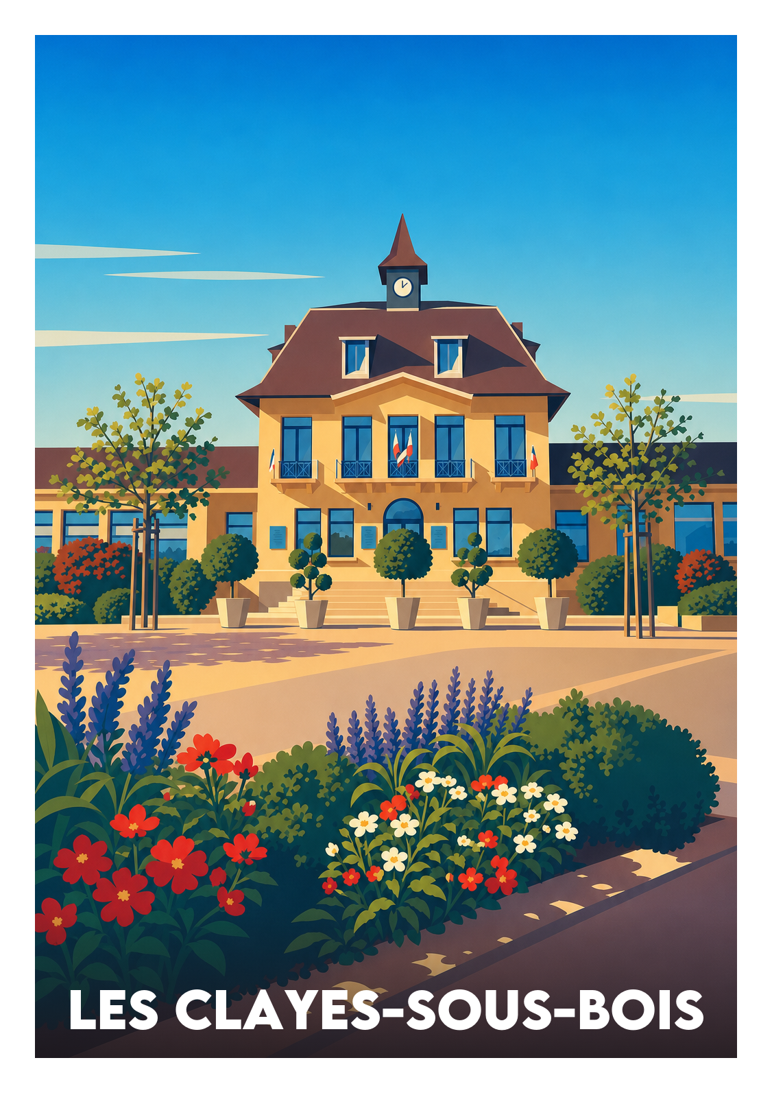 Affiche souvenir de Les Clayes-sous-Bois – image brute sans cadre