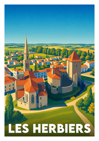 Affiche souvenir de Les Herbiers – image brute sans cadre