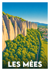 Affiche souvenir de Les Mées – image brute sans cadre