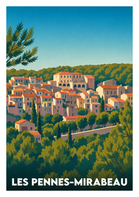 Affiche souvenir de Les Pennes-Mirabeau – image brute sans cadre