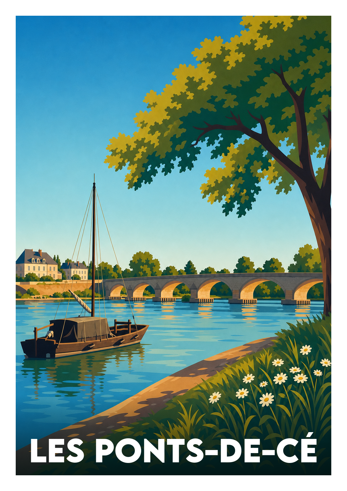 Affiche souvenir de Les Ponts-de-Cé – image brute sans cadre