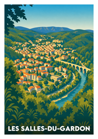 Affiche souvenir de Les Salles-du-Gardon – image brute sans cadre