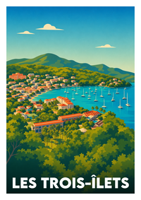 Affiche souvenir de Les Trois-Îlets – image brute sans cadre