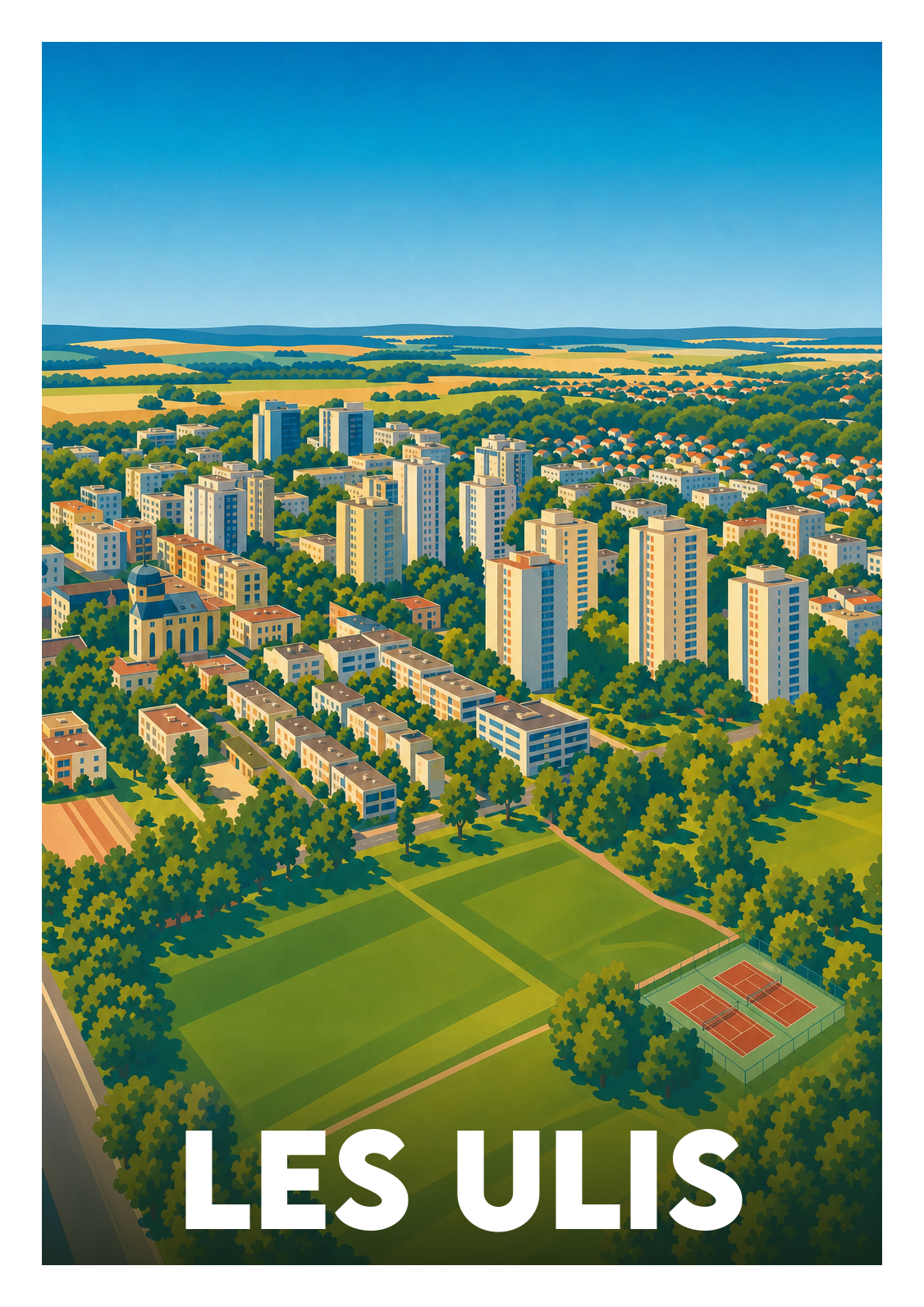 Affiche souvenir de Les Ulis – image brute sans cadre