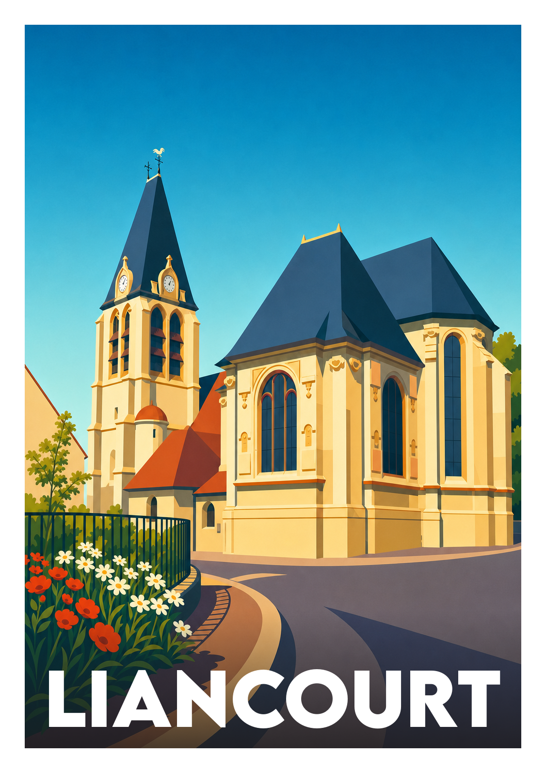 Affiche souvenir de Liancourt – image brute sans cadre