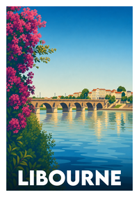 Affiche souvenir de Libourne – image brute sans cadre