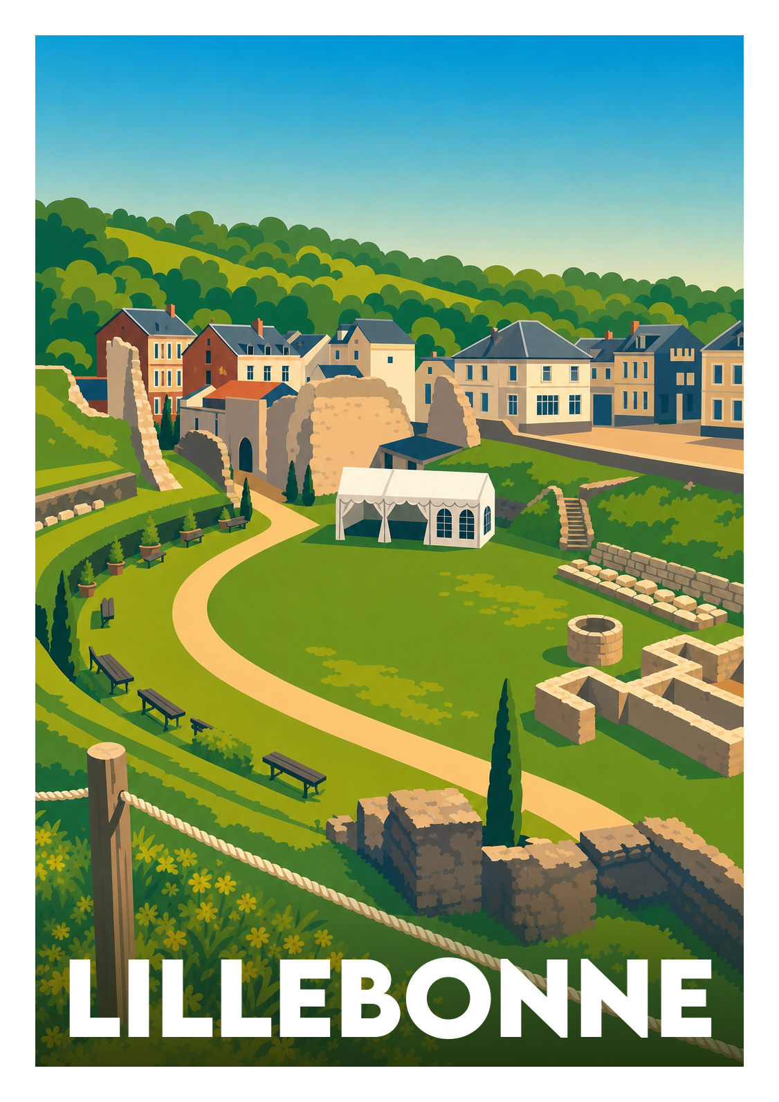 Affiche souvenir de Lillebonne – image brute sans cadre